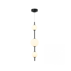 20132 LED PENDANT LIGHT 13W 3000K GLASS &METAL WHITE-BLACK Zambelis Lights